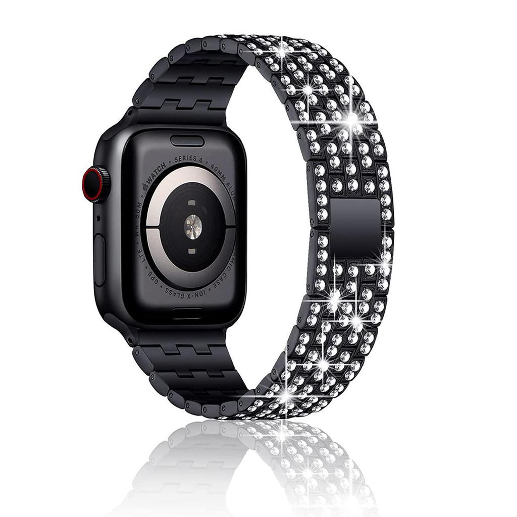Diamantarmband för Apple Watch ultra 49mm 46mm 42mm 45mm 41mm klockarmband skyddsfodral för iWatch 10 9 8 7 6 se Metallarmband