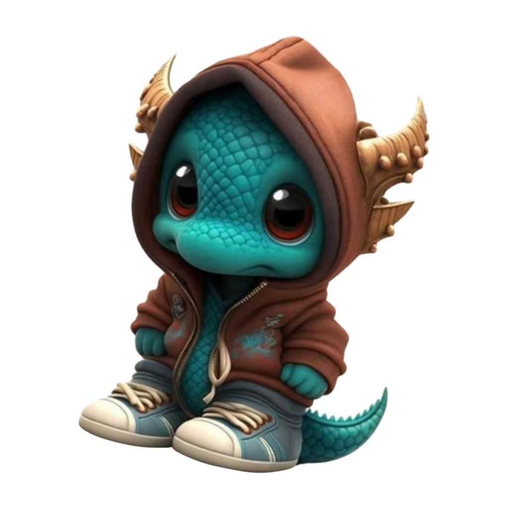 Dinosaur Statue Desk Resin Collectable Figurine Halloween Elf Decoration for Bedroom Cabinet Bookshelf Restaurant Apartment