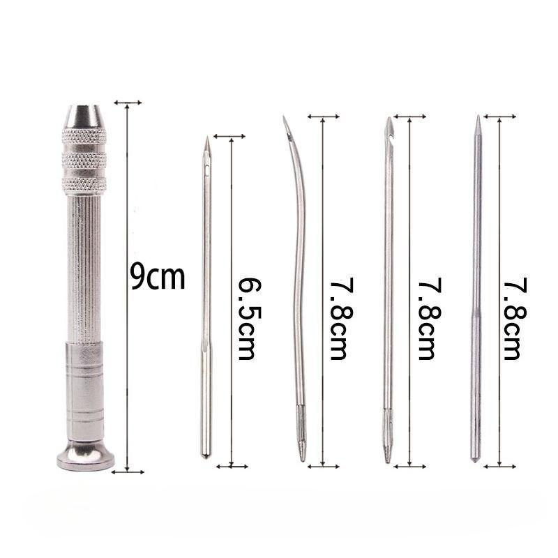 

Набір для шиття шкіри, Змінні голки з тисячами конічних голок, Інструмент для ручного виготовлення шкіряних виробів своїми руками, Ремонт взуття 5Pcs срібний