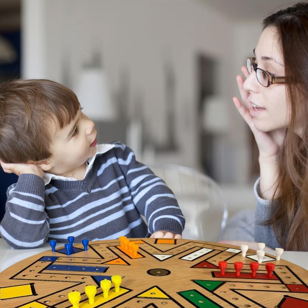 Fast Track Game Holz 35,5 cm Durchmesser Familienbrettspiel Braun