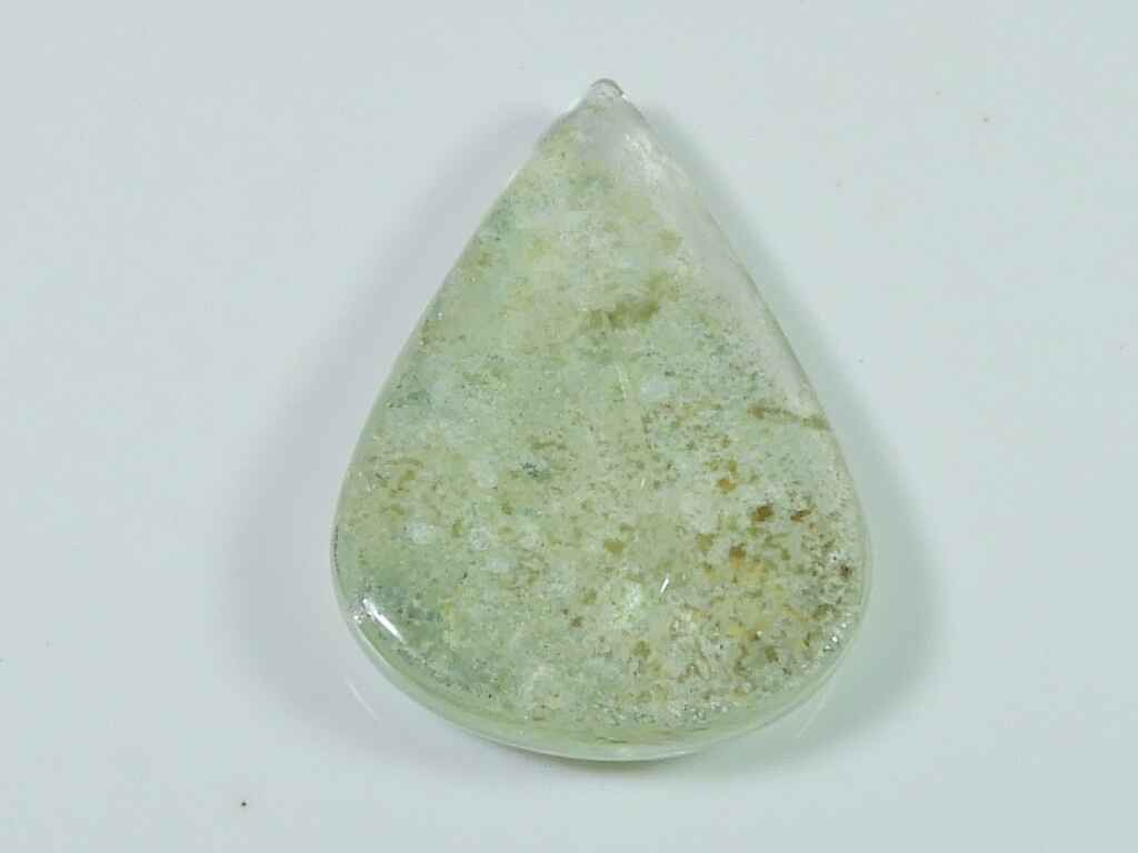 62Cts Lodolite Garden Quartz Pear Crystal Cabochon Loose Gemstone 29X42X06MM SK-3395