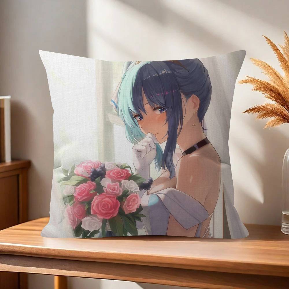 Suichan Hoshimachi Suisei Animation HHololive  Pillow Gifts Home Office Furnishings Bedroom Sofa Car Cushion Cover case 45x45cm