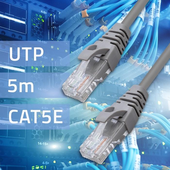 Qoltec Kabel Patchcord UTP | CAT5e | 2 X RJ-45 | 5m | High Speed | Gold
