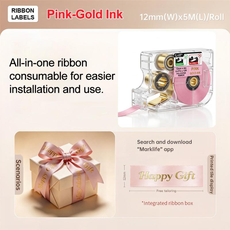 Stain Ribbon Tape Waterproof Label Tape Compatible With Phomemo A30 P15 Label Maker Premium Exclusive Embellish Fabric Ribbons