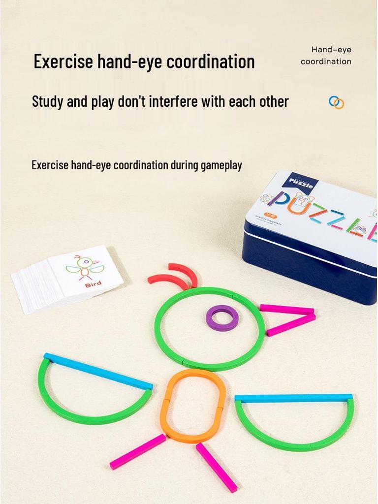 Kids' Creative Puzzle Sticks: 2-in-1 Word Match & Cognitive Learning Game