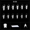 kads 600 szt. Spiczaste Tipsy do Paznokci z Połowy Pokrycia Przezroczyste Białe Naturalne 12 Rozmiarów Narzędzia do Zdobienia Paznokci Manicure Sztuczne Paznokcie