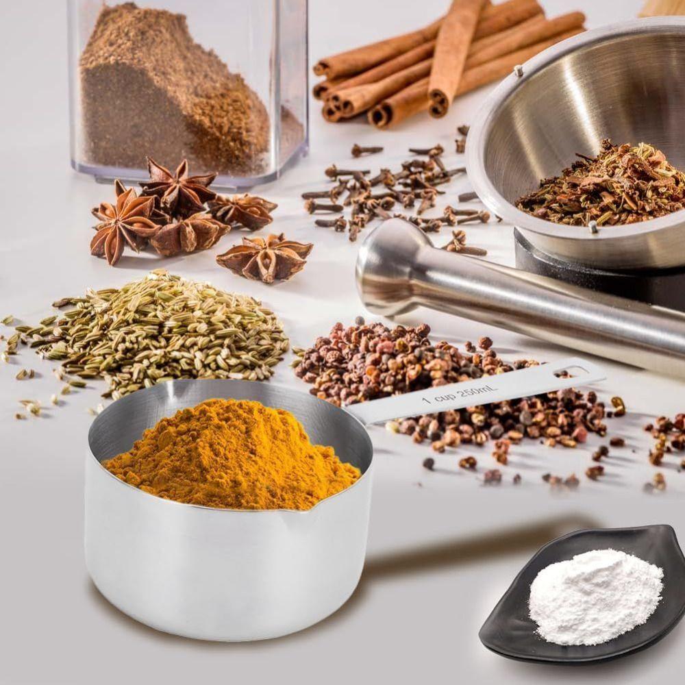 Stainless Steel Measuring Cup Dual Pour Mouth Baking Dosing Spoon Measuring Scoop  Food Ingredients