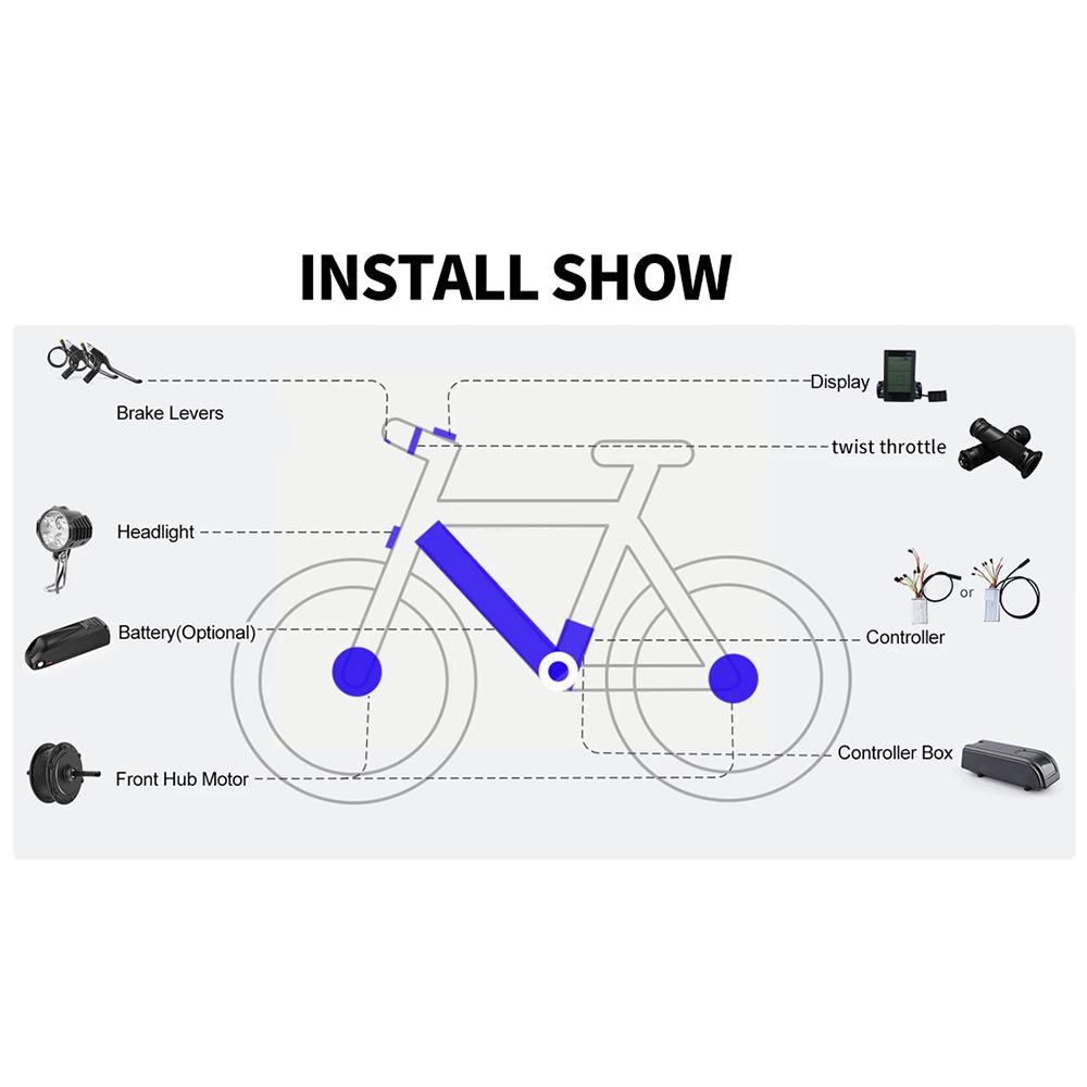 48V/250W-1000W Electric Bike Rear Hub Motor Kit