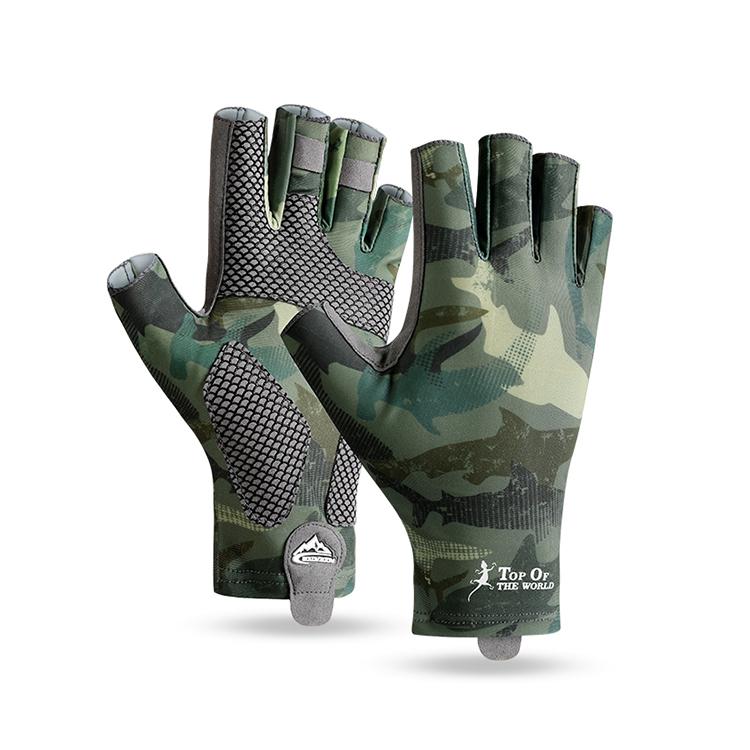 GOLOVEJOY XG55 New Arrival Hot Professional Ice Silk Breathable UV Protective Fingerless Men Cycling Fishing Outdoor Gloves L зелёный