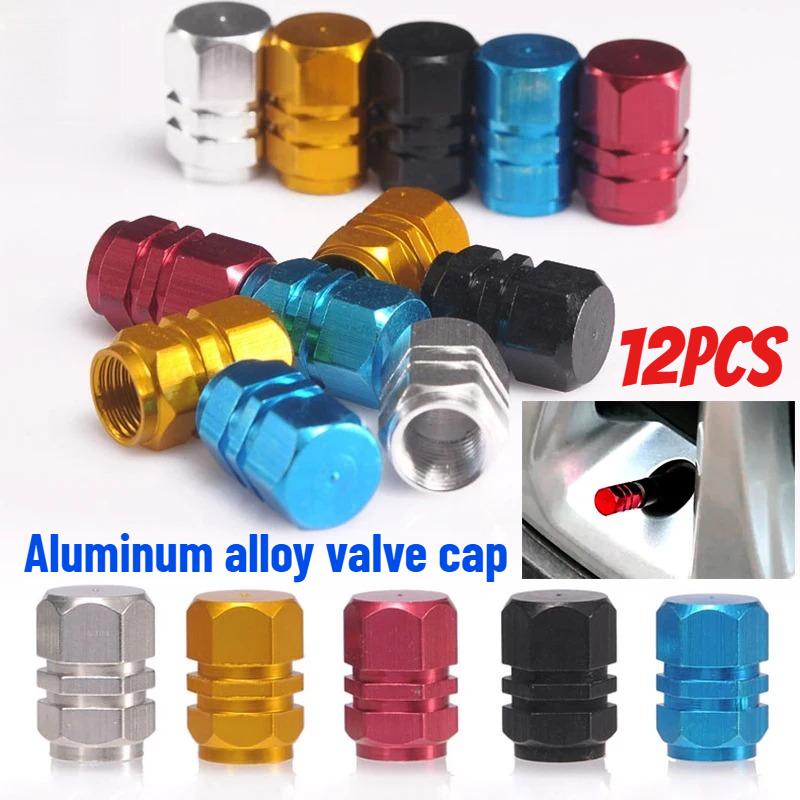 12Pcs Aluminum Alloy Car Tire Valve Caps Airdust Waterproof Tyre Rim Stem Cover for Automobiles Motorcycles Bikes