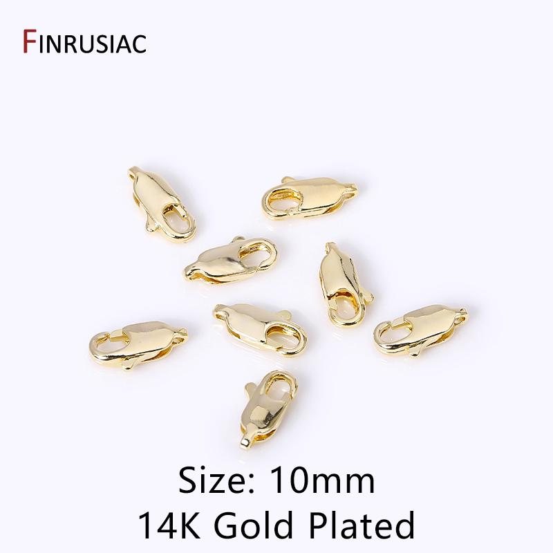 14k/18k Real Gold Plated Brass Metal Lobster Clasps For DIY Bracelets Necklace Handmade Jewelry Making Components