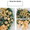 Christmas Wreath Front Door Decoration Golden Christmas Ball Pine Needle Wreath 2024 Christmas Garland Ornament