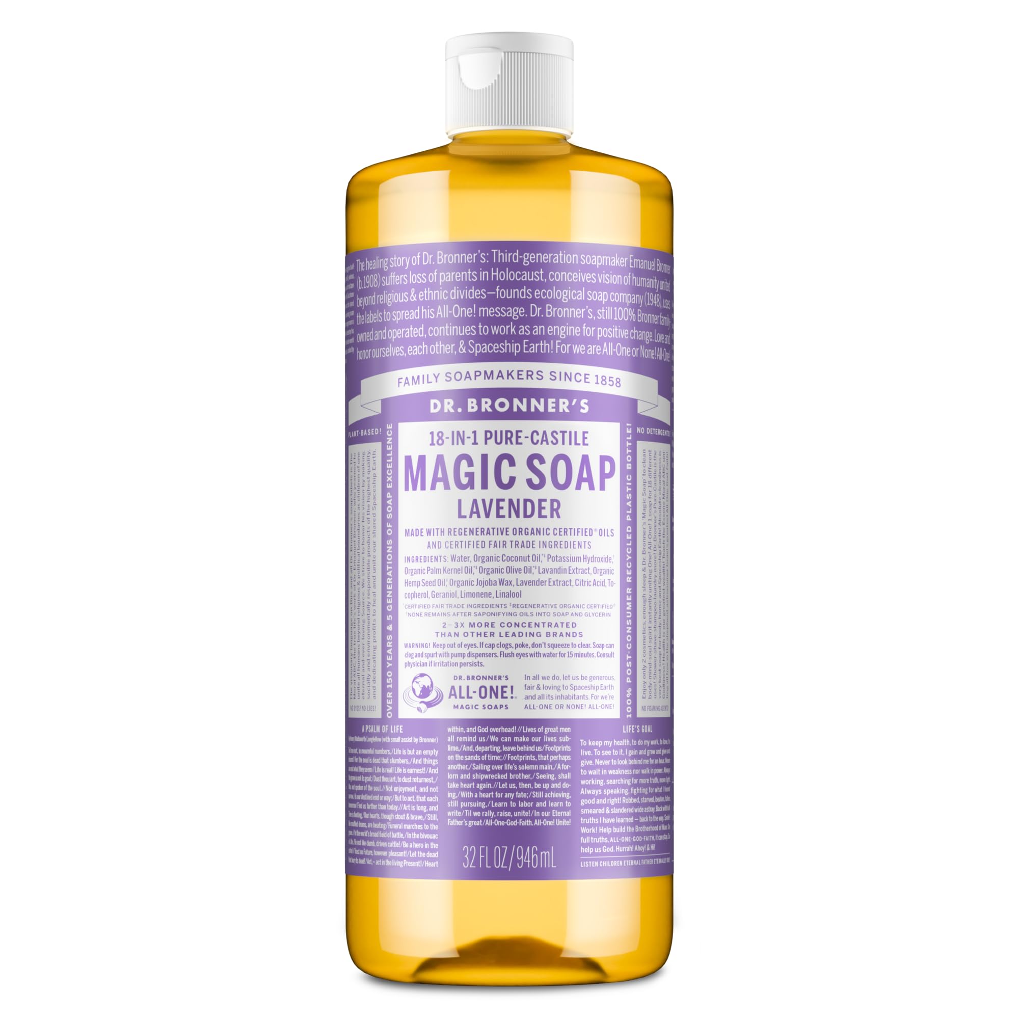 Dr. Bronner s Magic Soap Lavender (946ml) Magic Soap (Dr. Bronner) Liquid Body Soap