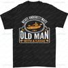 An Old Man with A Kayak Kayaking Funny Mens T-Shirt 100% Cotton T-Shirt,Men's Casual Crew Neck Fashion T-shirt.