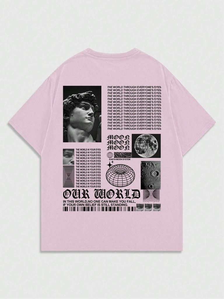 Unsere Welt Damen Herren Unisex Baumwoll-T-Shirt Luxusmarke Mode Übergröße Top Lässig Kurzarm Streetwear Klassisches Print-Tee 4XL