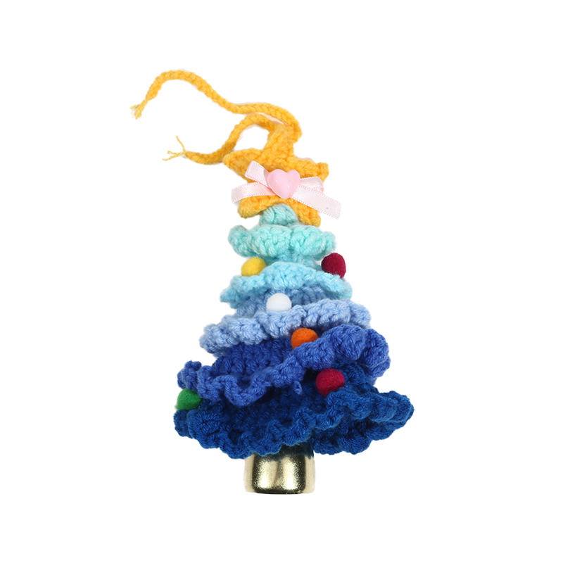 ChristmasTree Pendant Knitted Christmas Tree Ornaments With Gold Jingle Bell For Holiday Home Party Decoration Gifts