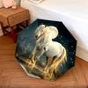 1 Pezzo Ombrello Pieghevole Automatico - Fantasia Cavallo Magico, Design Portatile e Pieghevole con 8 Stecche, Regali di Natale e Compleanno