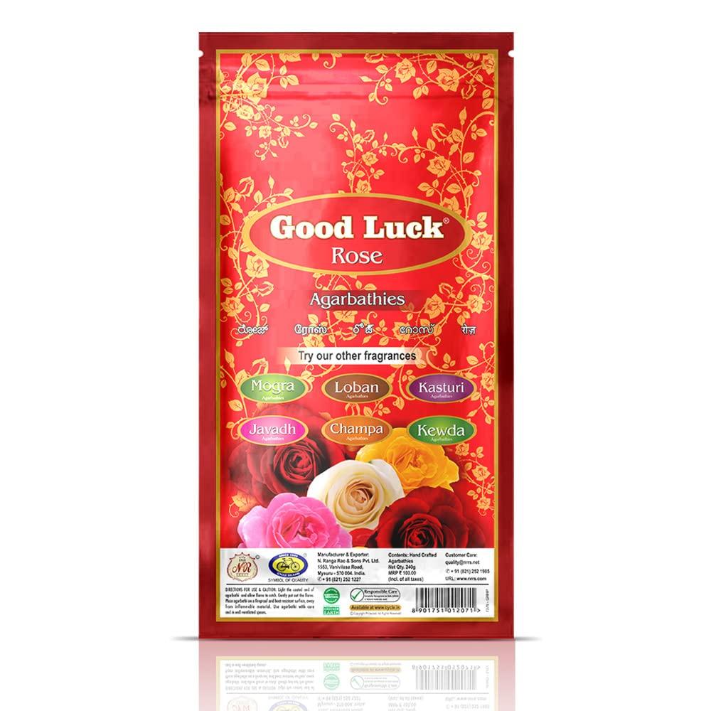 Cycle Pure Agarbatti GoodLuck Rose Incense Sticks Pack of 3 (250 gm per Pouch) Floral Meditation Yoga Fragrance