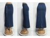 High Waist Sexy Slim Fit Denim Skirt with Button Slit for Women