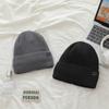 Simple Letter Embroidery Knitted Hat for Women Plus Velvet Thickened Woolen Hat Letters for Men and Women