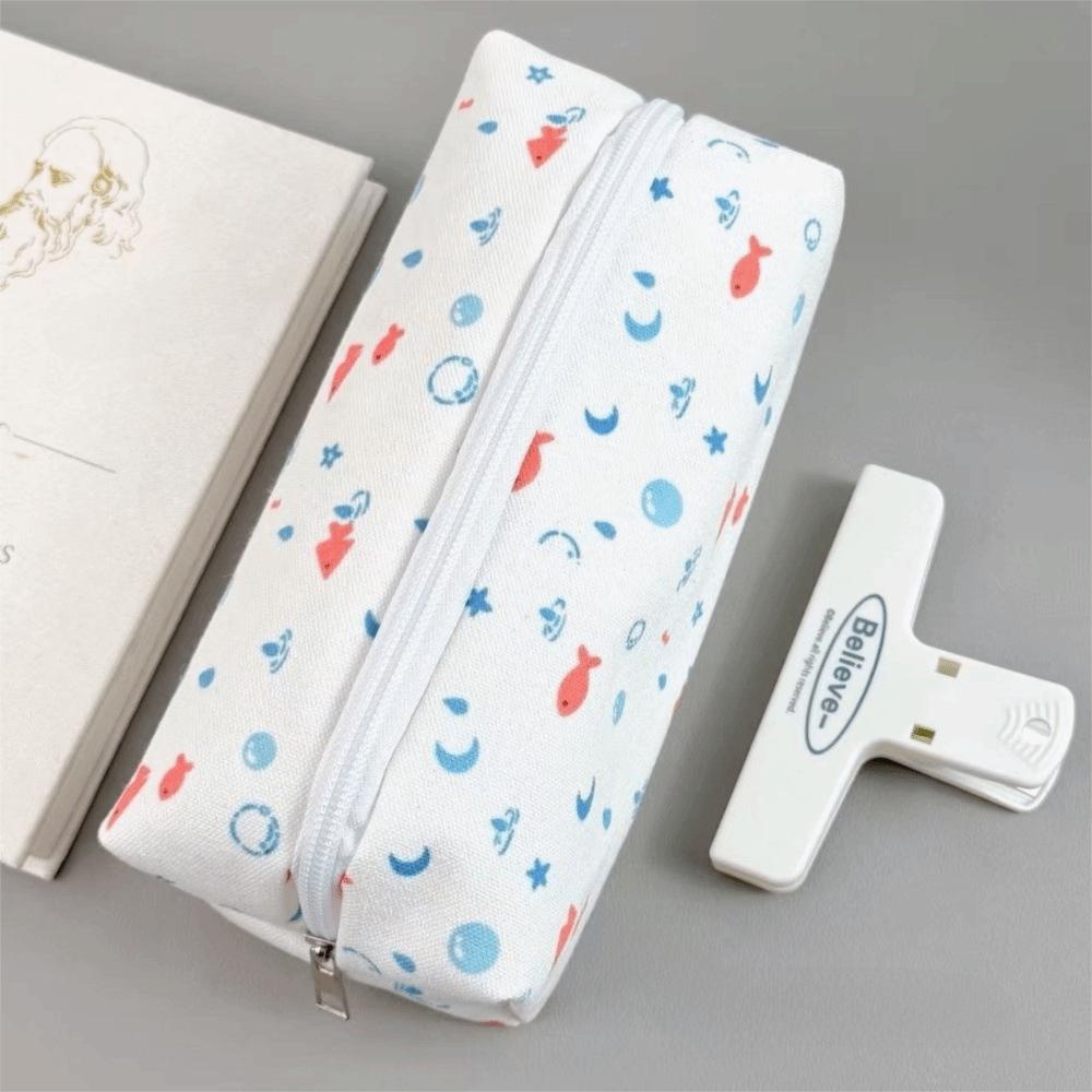Large Capacity Pen Bag Cartoon Printed Stationery Bag Multipurpose Pencil Pouch  Gift
