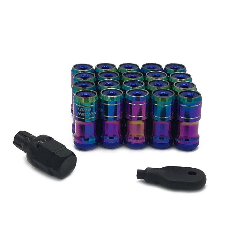 Neo Chrome Concealed Heptagon Formula Steel Wheels Lock Lug Nuts