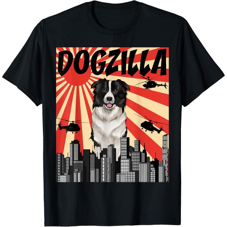 

Funny Retro Japanese Dogzilla Border Collie T-Shirt XXXXXL чорний