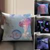 Jellyfish Fashion Cushion Cover Natural Linen Organic Fabric DoubleSided Printing Sofa Home Decor Gift Pillow Case