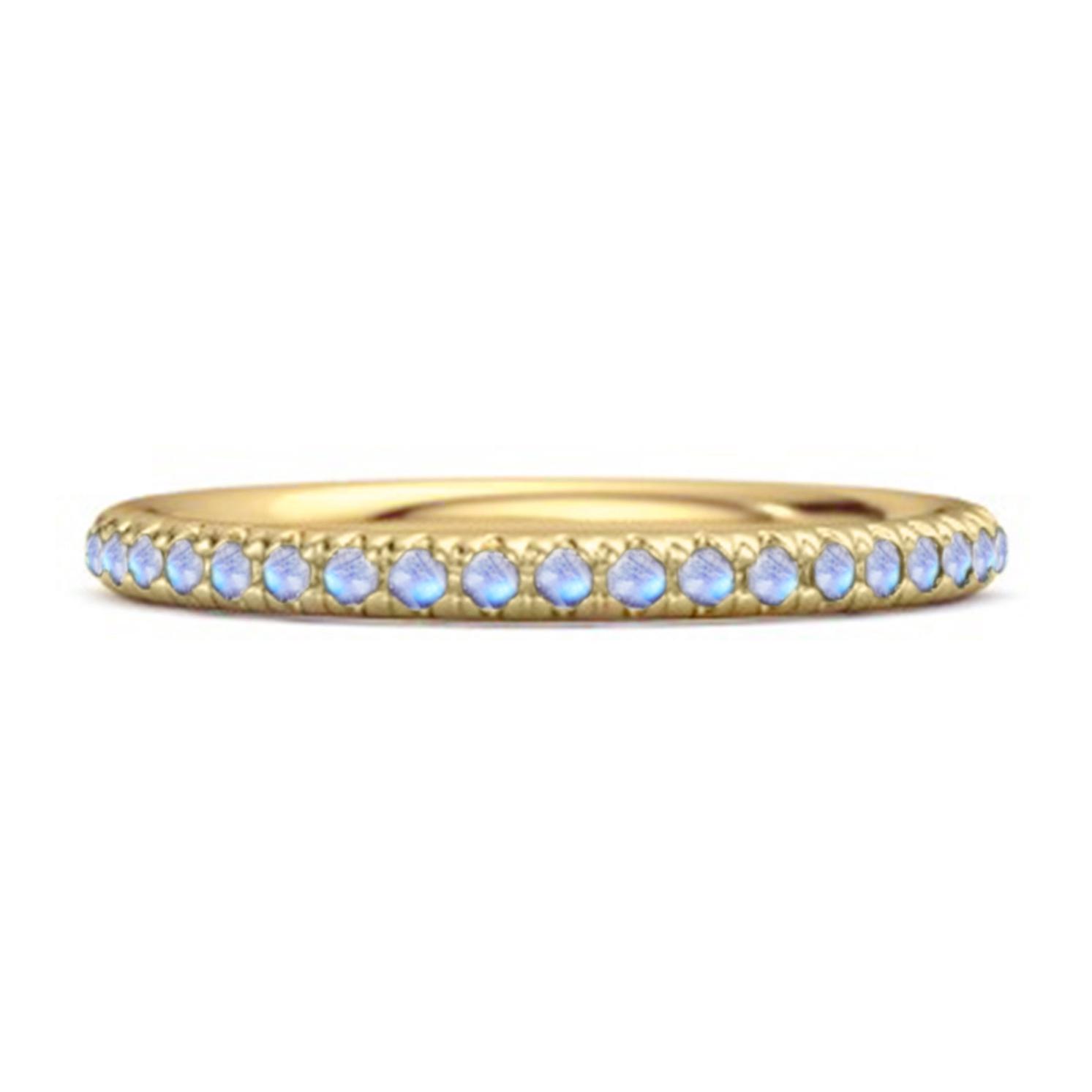 

Moonstone Round Eternity Ring -925 Sterling Silver Gold Vermeil 10 золотий/жовтий