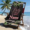 Custom Name Personalized Alpha Kappa Alpha Print Beach Towel, for Trip Camping Beach Party Home Decor, Birthday Gift for Family & Friends