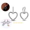 Silver Hoop Earrings 925 Silver Asymmetrical Heart Hoop Earrings For Women Fashion Silver Earring Jewelry Gift 
