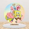 Cartoon SpongeBob Children Birthday Party Round Backdrop Cover Kid Room Decoration Baby Shower Photography Background Props