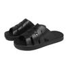 Couple Anti-Slip Slides with Double Buckle Round Toe Home Slippers for Women Outdoor Wear Comfortable Matching Slippers