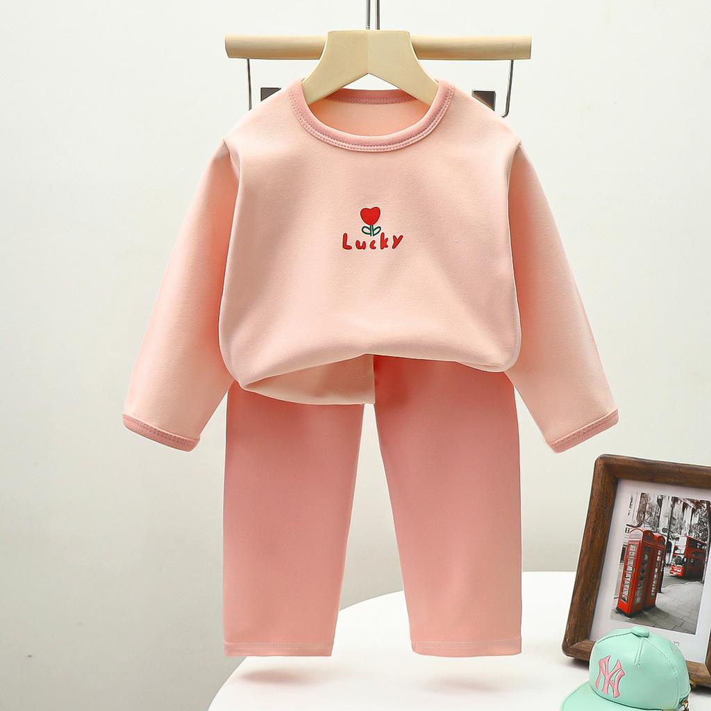 Children's underwear set, autumn school uniform, boys' velvet clothes, girls' warm home clothes, children's clothing