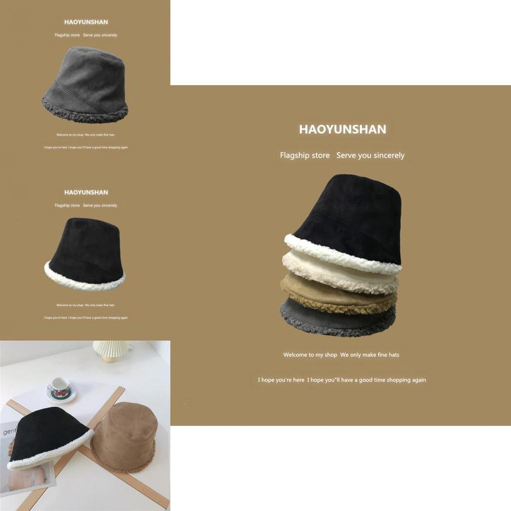 Fashionable Thick Faux Suede Womens Bucket Hat For Winter And Autumn