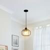Simple and Modern Hanging Wire Style Glass Lantern Pendant Light with Warm Light 12W Corridor Porch