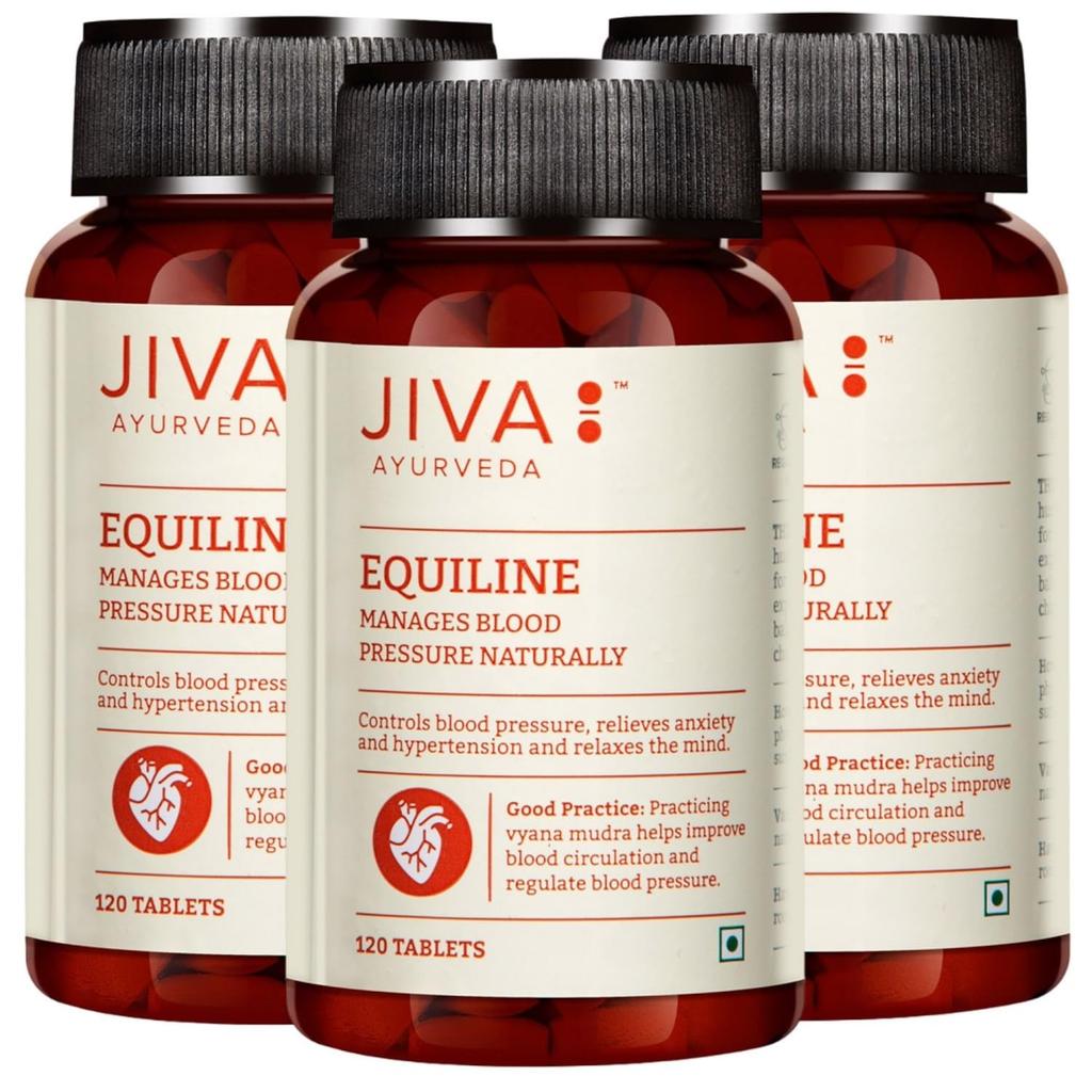 Jiva Equiline Tablets 500mg | Ayurvedic Herbal Supplement for Mind Clarity & Energy Support | 120 Tablets X Pack of 3