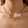 Bohemian Colorful Natural Crushed Stone Choker for Women Creative Crystal Beaded Starfish Pendant Necklace Beach Jewelry Gift
