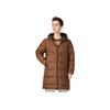 Nike Logo Print Zip-Up Hooded Down Jacket Men Outerwear Brown DV1134-259