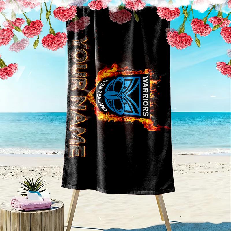 New Zealand Warriors Print Beach Towel, Large Soft Quick Dry Towel for Beach Camping Swimming