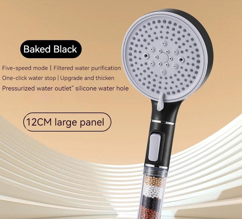 Calcium Sulfite Filter Shower Head - 5-Speed High-Pressure Multi-Function Purifier (Top Mount for Bathroom)