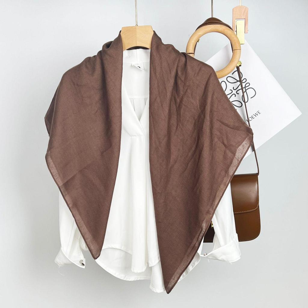 Einfarbiger Seidenschal: Damen Monochromer Lässiger Kopftuch, Sonnenschutzschal, Dekorativer Stil