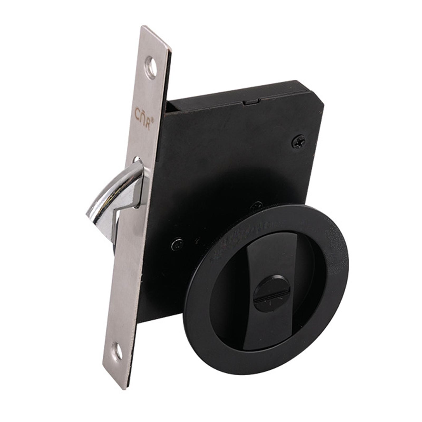 

Невидимый круглый раздвижной дверной замок для внутренней комнаты трансляционный дверной замок для ванной комнаты Single Hook матовый черный