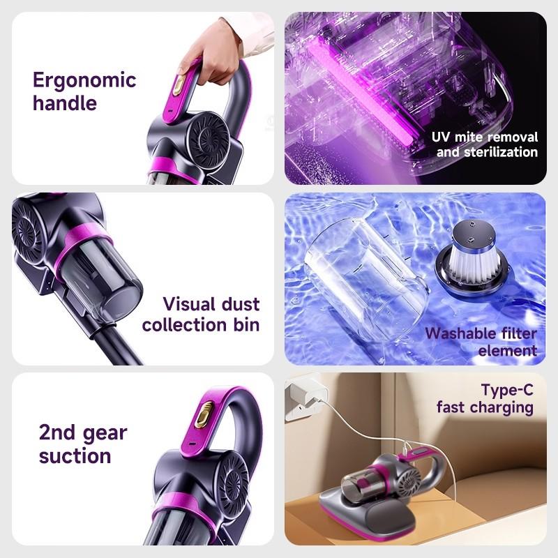 8in1 Cordless Vacuum Cleaner 85000Pa UV Dust Mite Removal Vacuum Cleaner For Bed Household Wet & Dry Cordless Vacuum