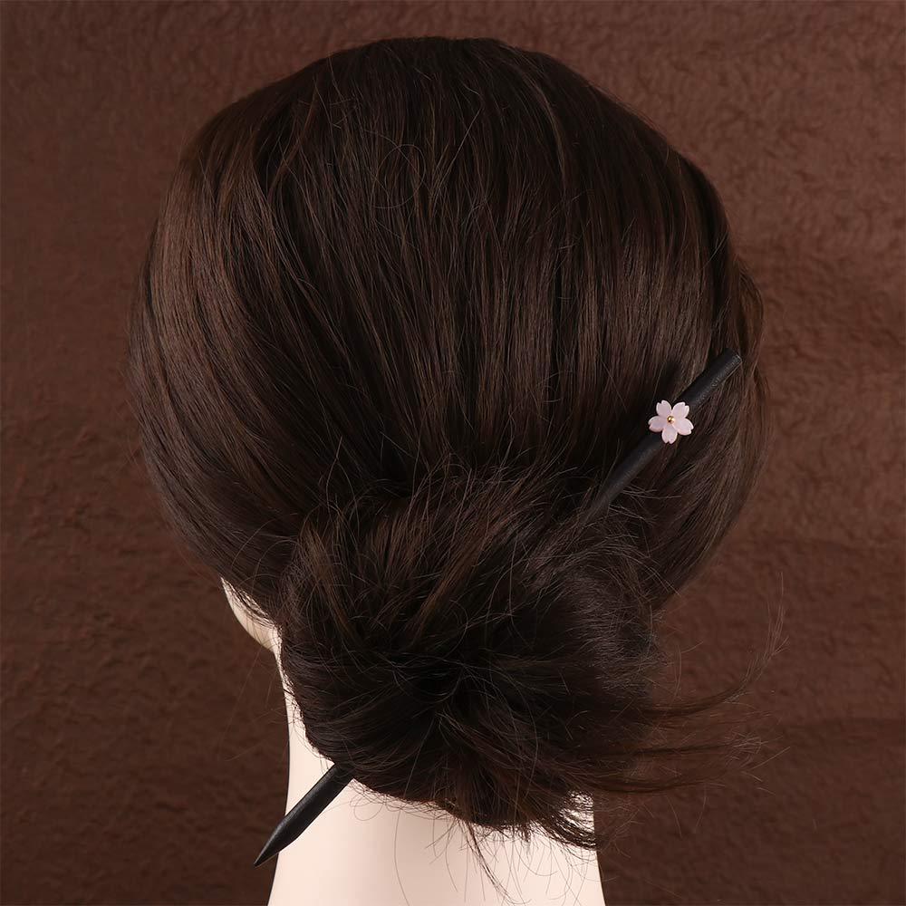 Classic Vintage Hanfu Chinese Style Hair Accessories Flower Hairpins Wooden Hairpin Hair Sticks