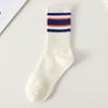 Women's Summer Comfortable Breathable Simple College Style Striped Tube Cotton Socks