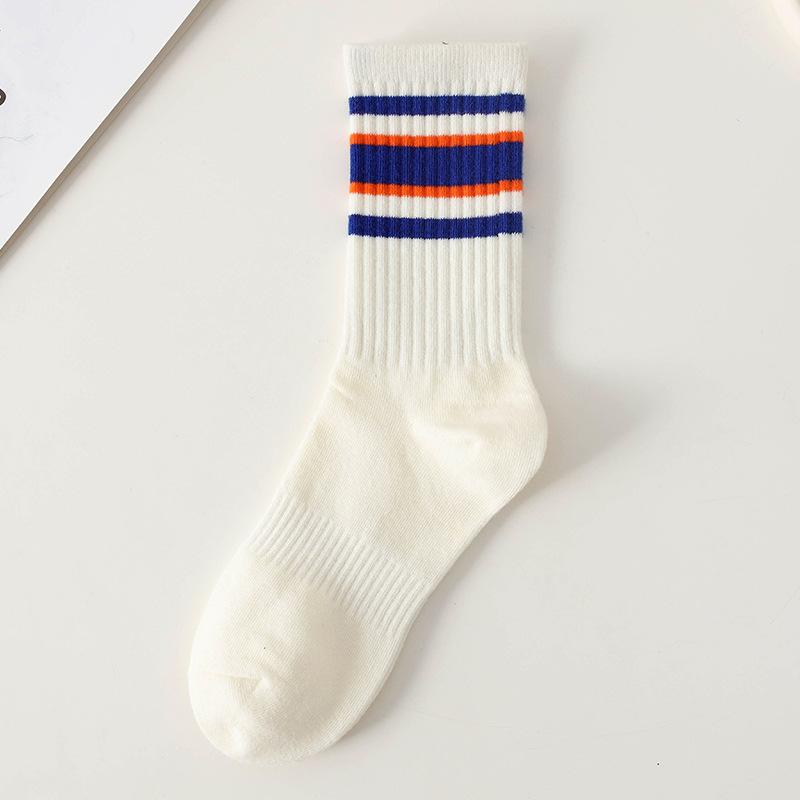 Women's Summer Comfortable Breathable Simple College Style Striped Tube Cotton Socks