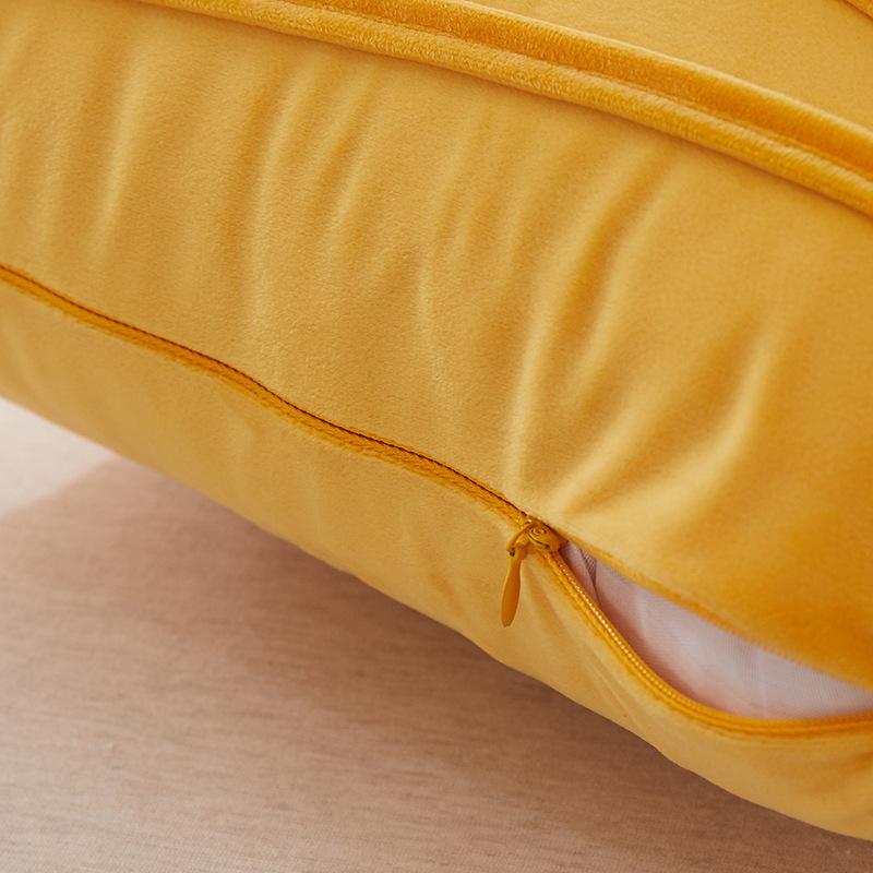 Dutch Velvet Pressed Line Solid Color Throw Pillow Without Core Sofa Cushion, Home Living Room Backrest, Waist Pillow, Single Pillowcase Without Core