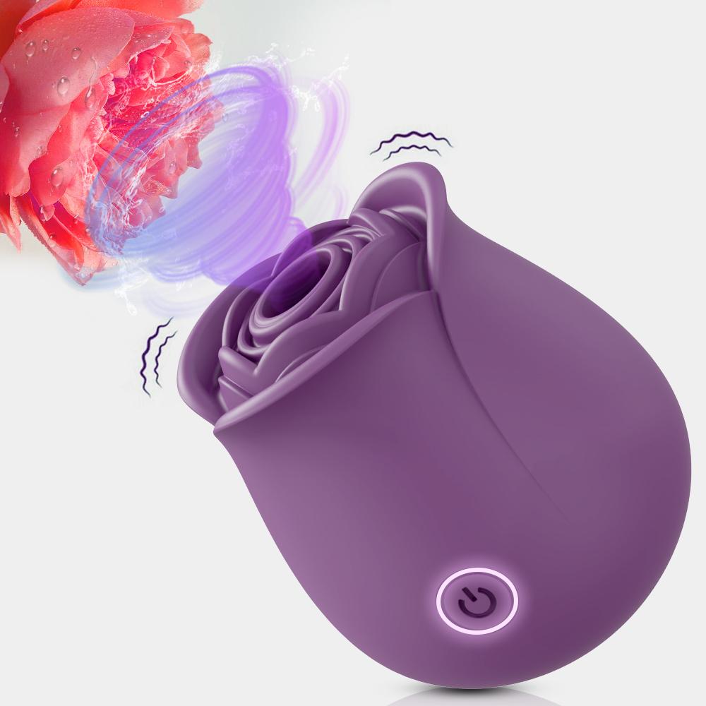 2 In 1 Rose-Sucking Vibrator Women Nipple Clitoris Masturbation Tools for Sexy Adult Female Dildo Penetration Vagina Vibrator
