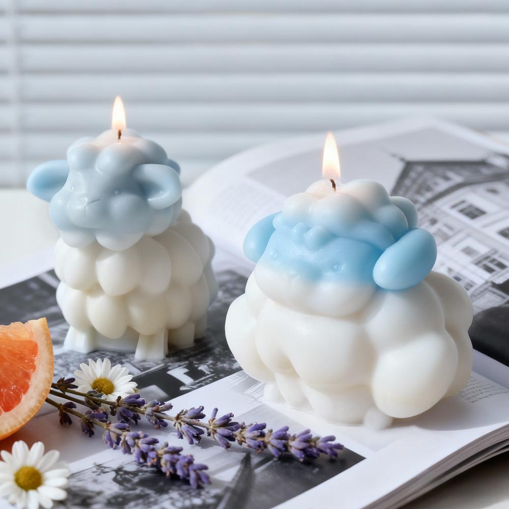 3D Cartoon Sheep Form Silicone Mold DIY Aroma Candle Gypsum Resin Molds Handmade Soap Candle Making Supplies